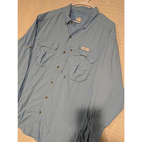 Guide Series Vented Fishing Shirt Light Blue Mens Size XXL Long Sleeve - Picture 2 of 9